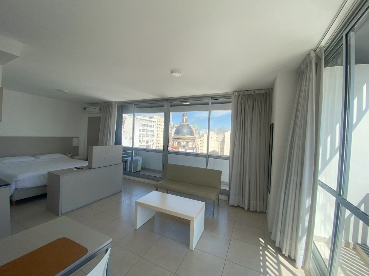 Departamento Amoblado en Congreso - Monoambiente Grande con doble Balcon. 