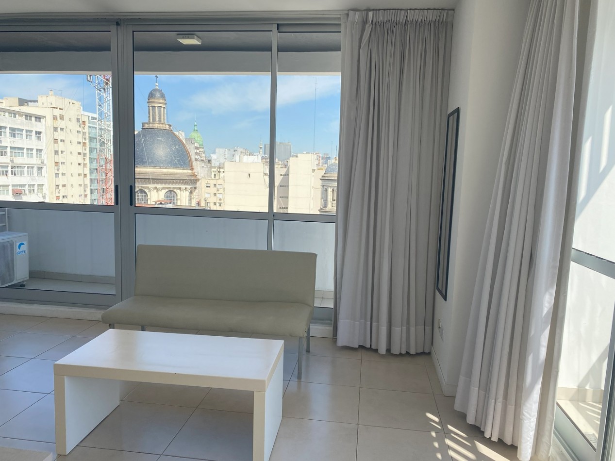 Departamento Amoblado en Congreso - Monoambiente Grande con doble Balcon. 