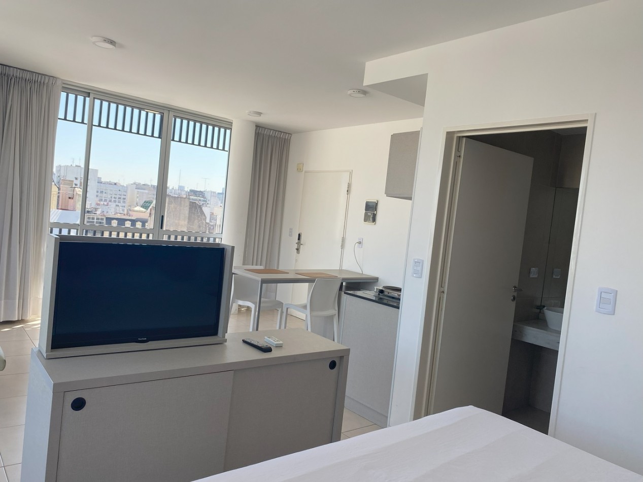 Departamento Amoblado en Congreso - Monoambiente Grande con doble Balcon. 