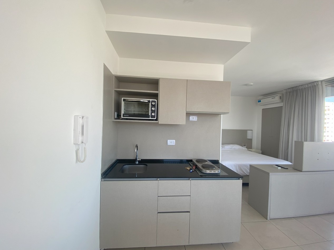 Departamento Amoblado en Congreso - Monoambiente Grande con doble Balcon. 